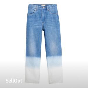 Bellerose Girls Size 14 Blue Straight Jeans Dip-Dyed 5-Pocket Style